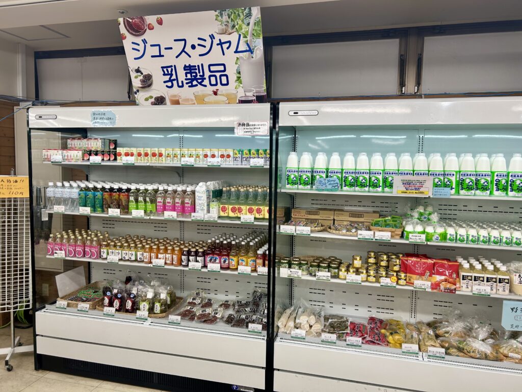 ジュース・ジャム・乳製品コーナー